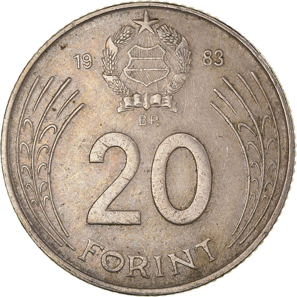 Moneda, Hungría, 20 Forint, 1983