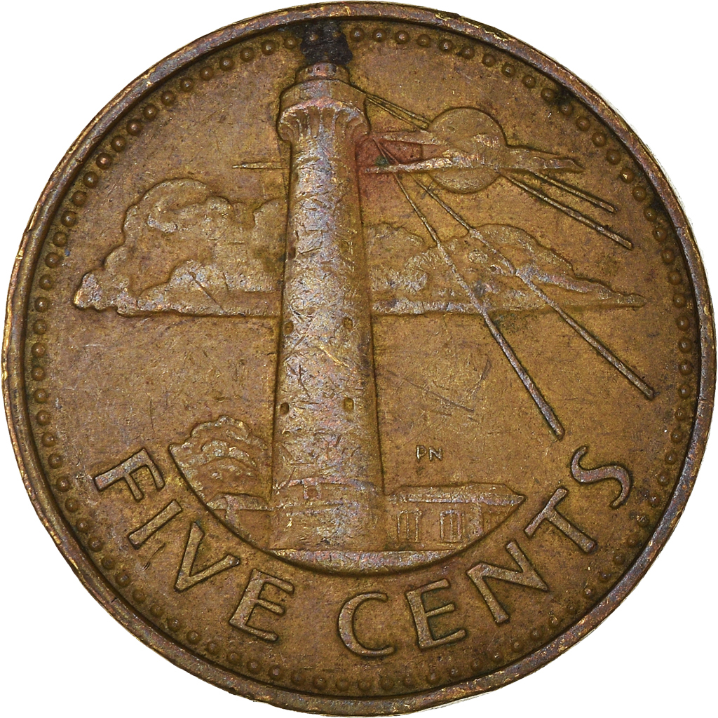 Moneda, Barbados, 5 Cents, 1986
