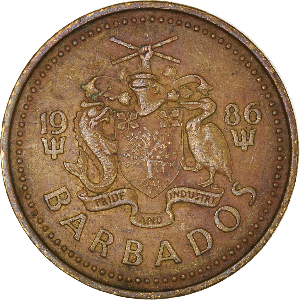 Moneda, Barbados, 5 Cents, 1986