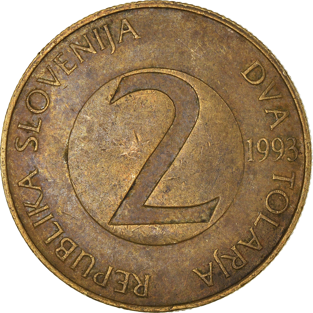 Moneda, Eslovenia, 2 Tolarja, 1993