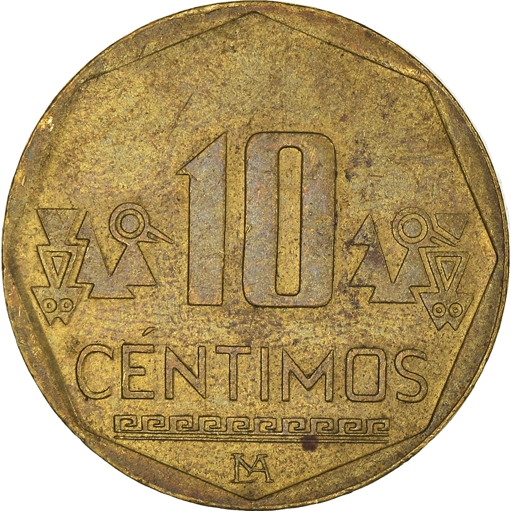 Coin, Peru, 10 Centimos, 2010