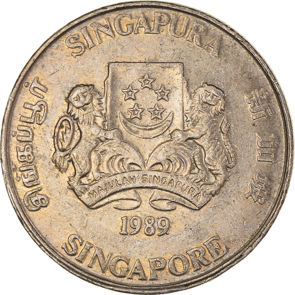 Moneda, Singapur, 20 Cents, 1989