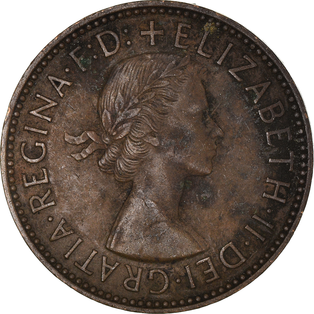 Moneda, Gran Bretaña, 1/2 Penny, 1956