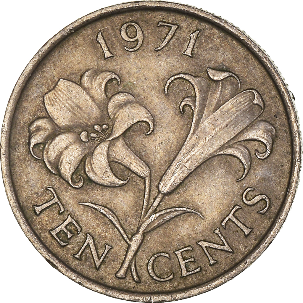 Coin, Bermuda, 10 Cents, 1971 North & Central American and Caribbean