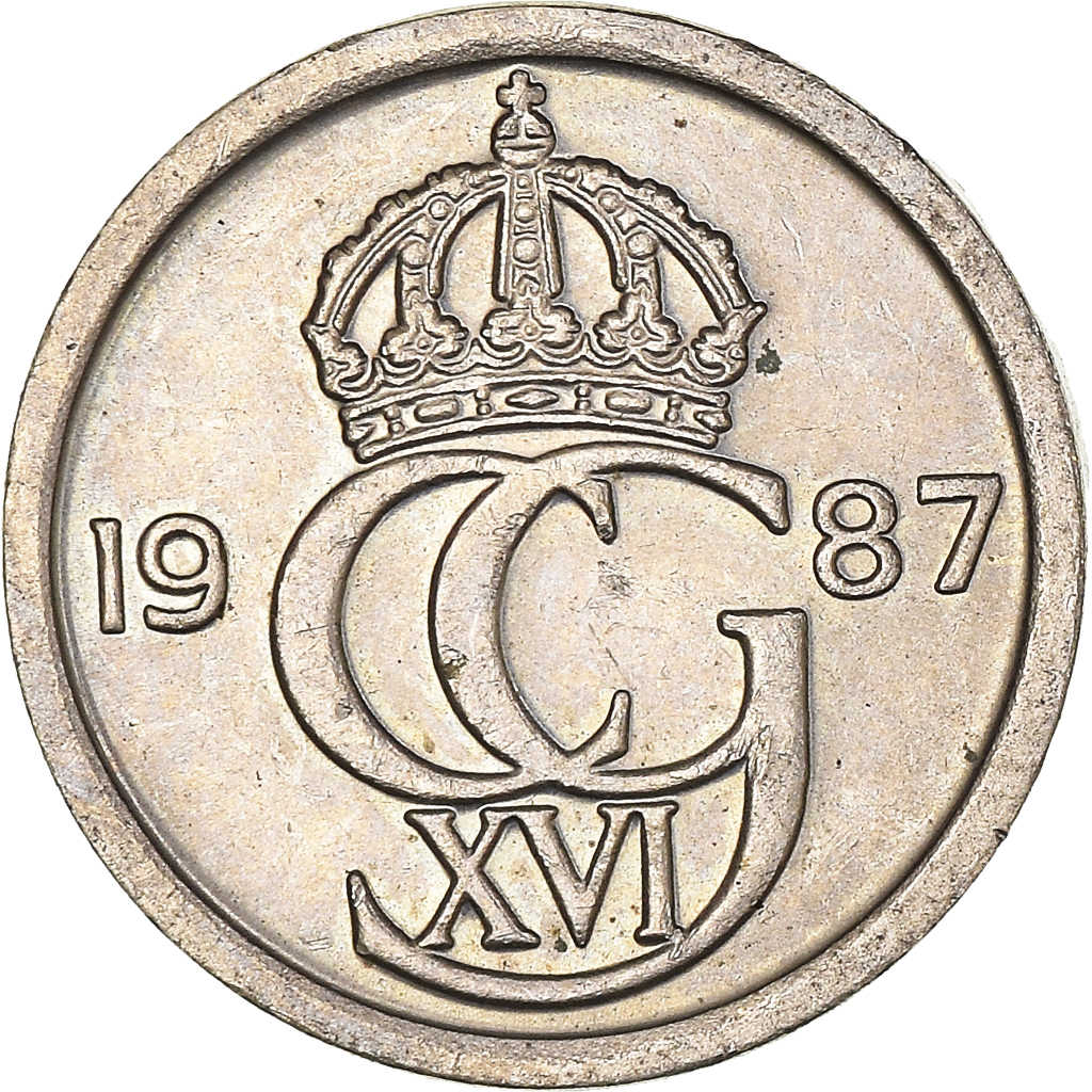 Moneda, Suecia, 10 Öre, 1987