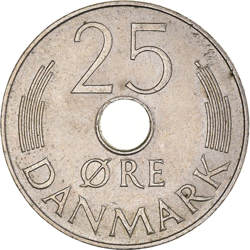 Moneda, Dinamarca, 25 Öre, 1982
