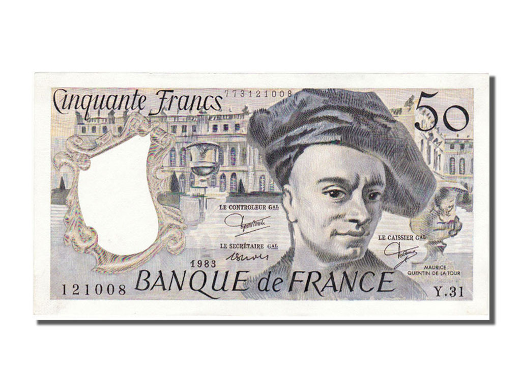 Geldschein, Frankreich, 50 Francs, 50 F 1976-1992 ''Quentin de La Tour'', 1983