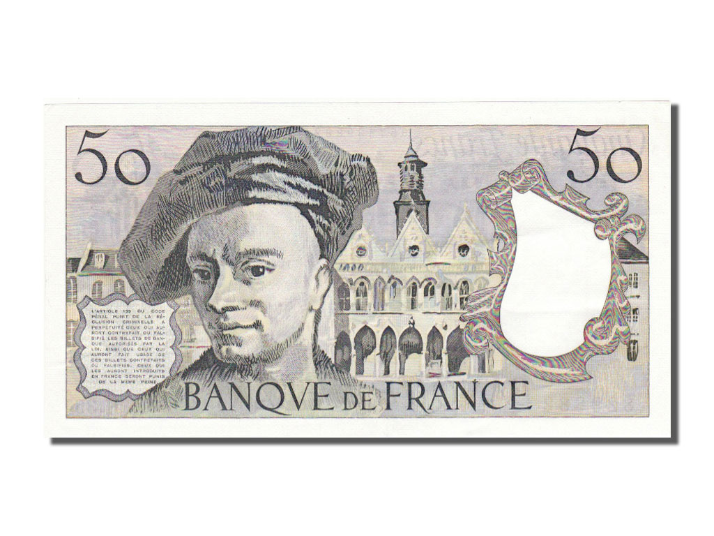 Geldschein, Frankreich, 50 Francs, 50 F 1976-1992 ''Quentin de La Tour'', 1983