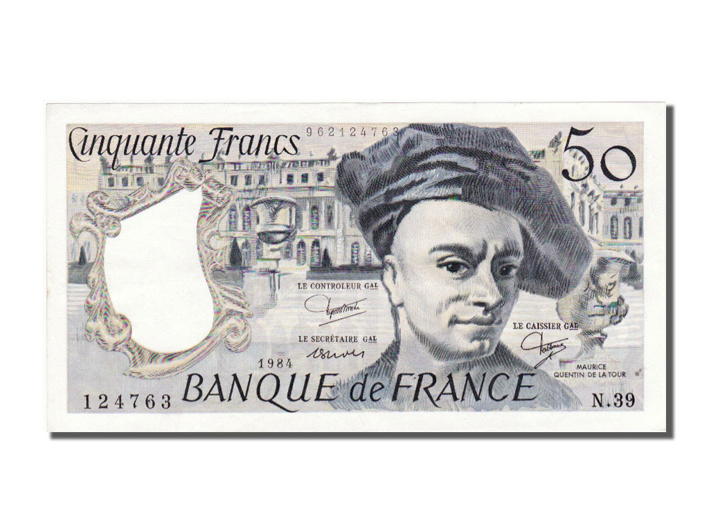 Geldschein, Frankreich, 50 Francs, 50 F 1976-1992 ''Quentin de La Tour'', 1984