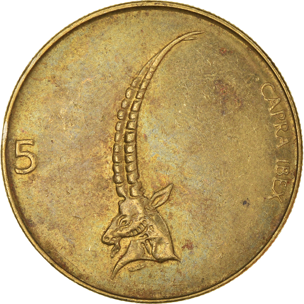 Moneda, Eslovenia, 5 Tolarjev, 1994