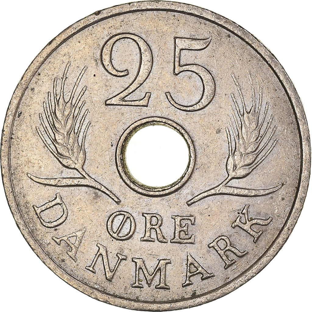 Moneda, Dinamarca, 25 Öre, 1966