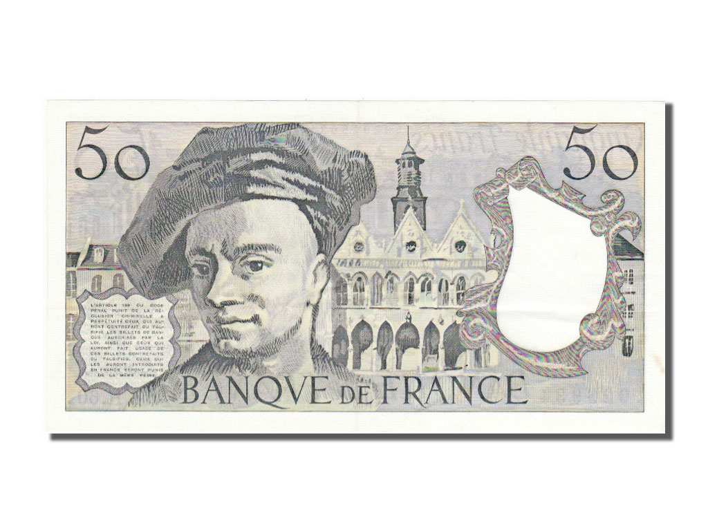 Geldschein, Frankreich, 50 Francs, 50 F 1976-1992 ''Quentin de La Tour'', 1990
