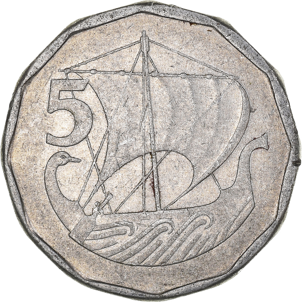 Moneda, Chipre, 5 Mils, 1981