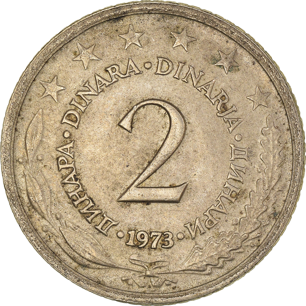 Moneda, Yugoslavia, 2 Dinara, 1973