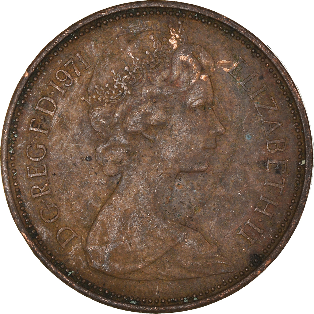 Moneda, Gran Bretaña, 2 Pence, 1971