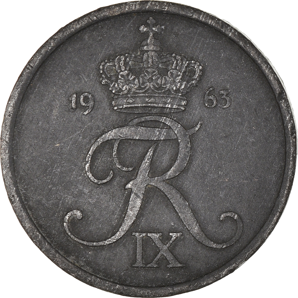 Moneda, Dinamarca, 2 Öre, 1963