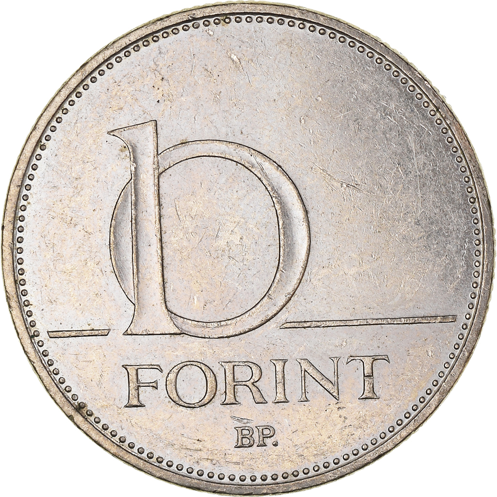 Moneda, Hungría, 10 Forint, 2004