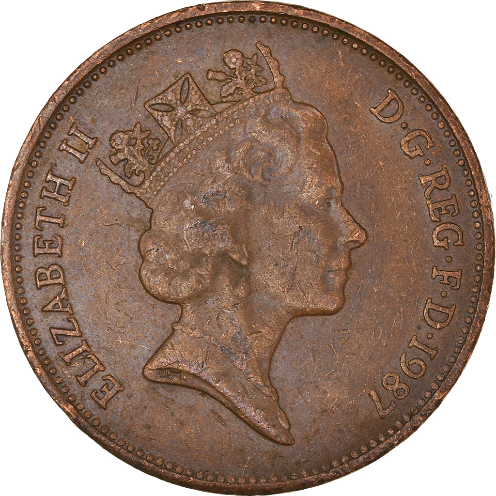 Moneda, Gran Bretaña, 2 Pence, 1987