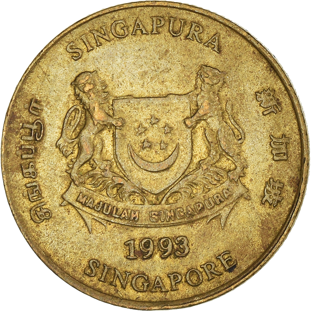 Moneda, Singapur, 5 Cents, 1993