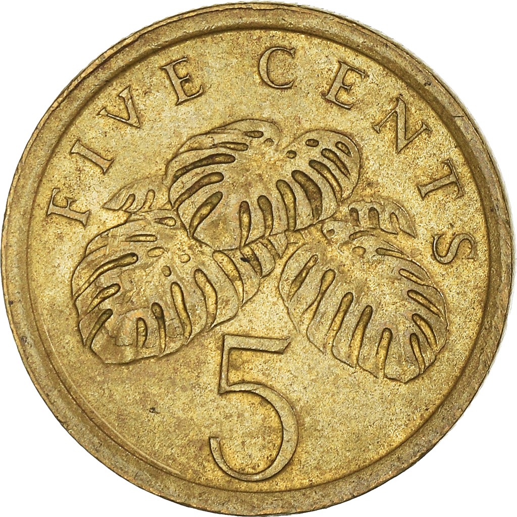 Moneda, Singapur, 5 Cents, 1993