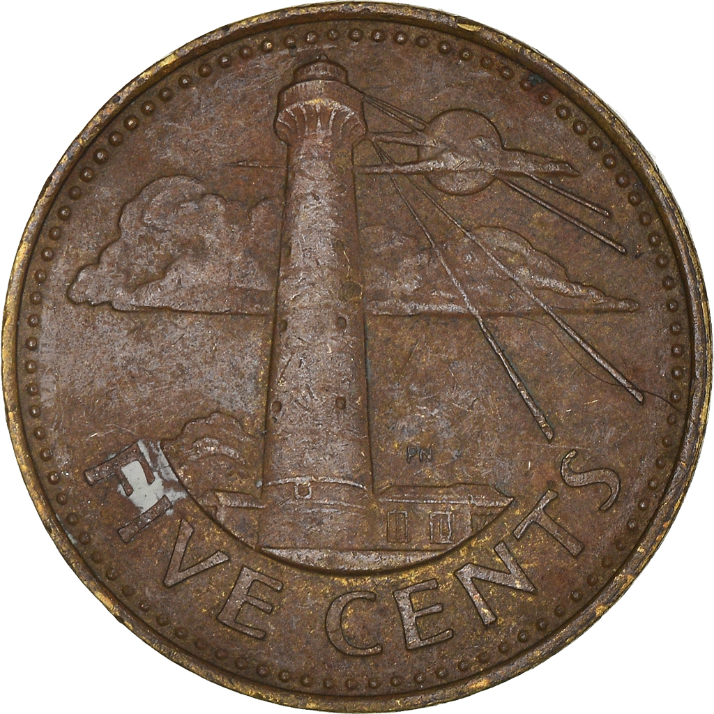 Moneda, Barbados, 5 Cents, 1994