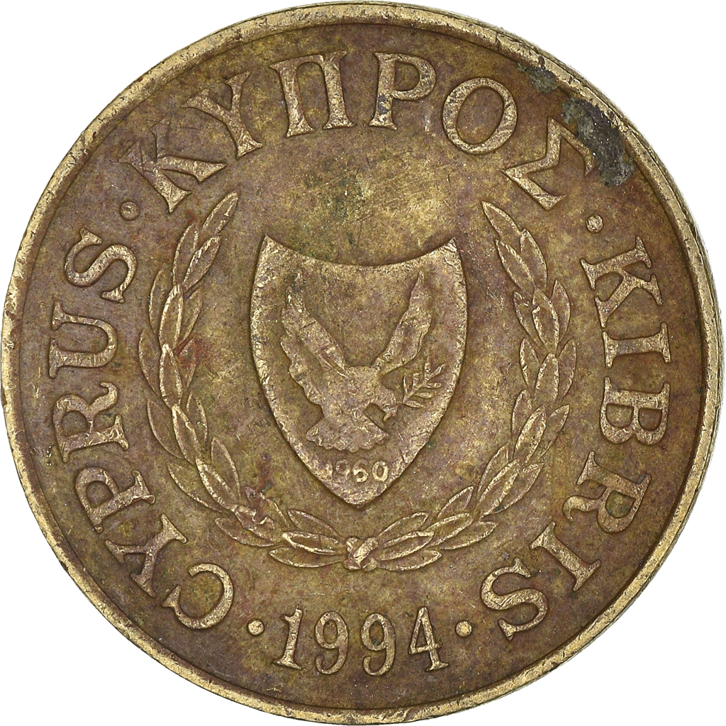 Moneda, Chipre, 5 Cents, 1994