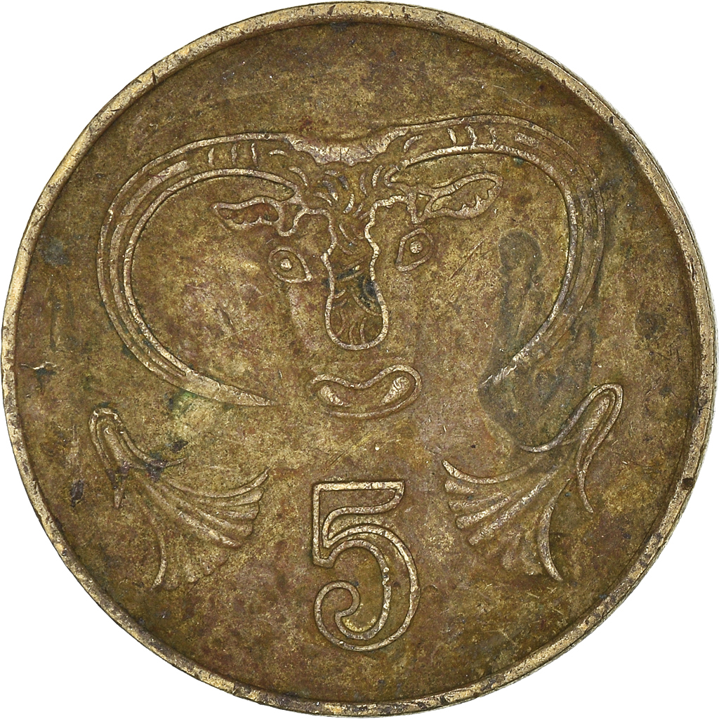 Moneda, Chipre, 5 Cents, 1994