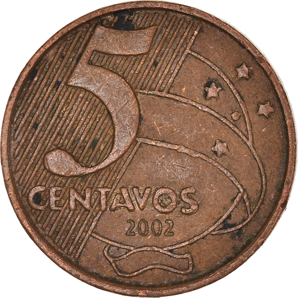 Moneda, Brasil, 5 Centavos, 2002