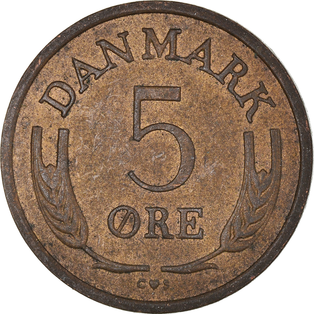 Moneda, Dinamarca, 5 Öre, 1970