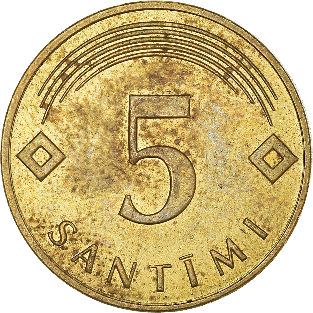 Moneda, Letonia, 5 Santimi, 2009