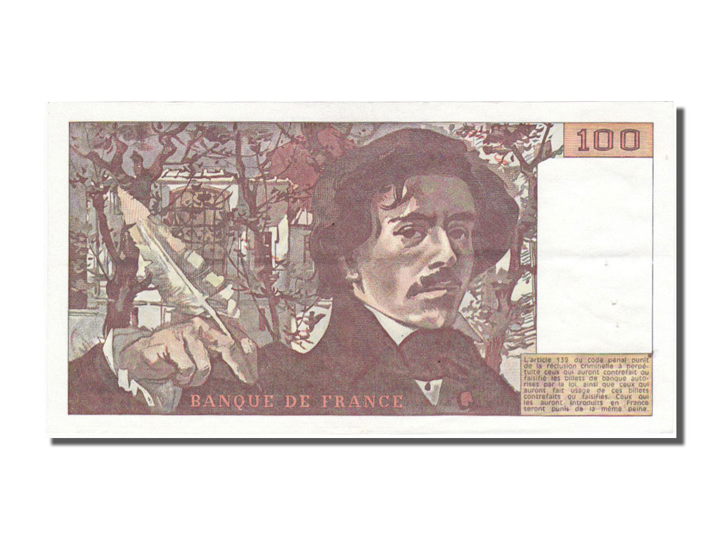 Banknote, France, 100 Francs, 100 F 1978-1995 ''Delacroix'', 1978, UNC(60-62)