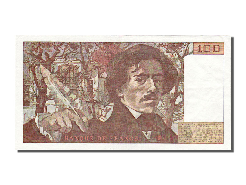 Banknote, France, 100 Francs, 100 F 1978-1995 ''Delacroix'', 1982, AU(55-58)