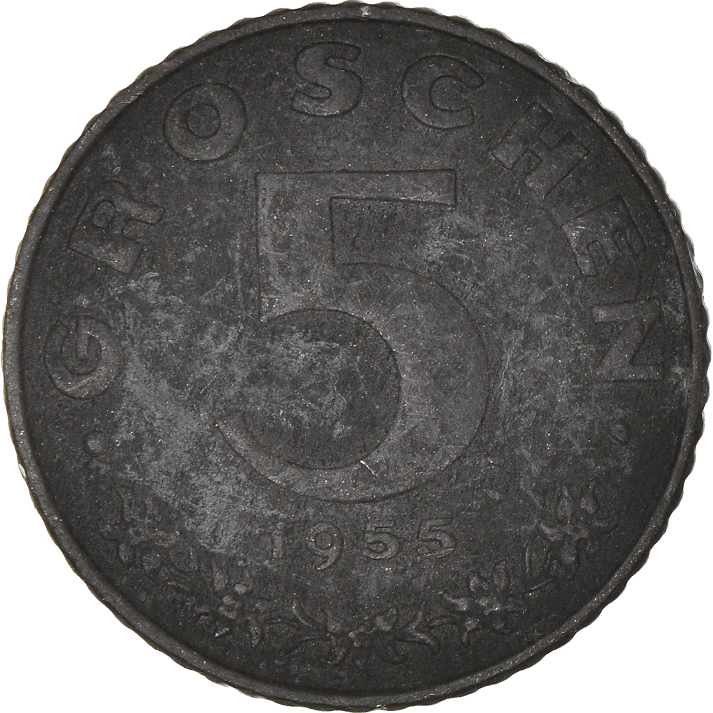 Moneda, Austria, 5 Groschen, 1955