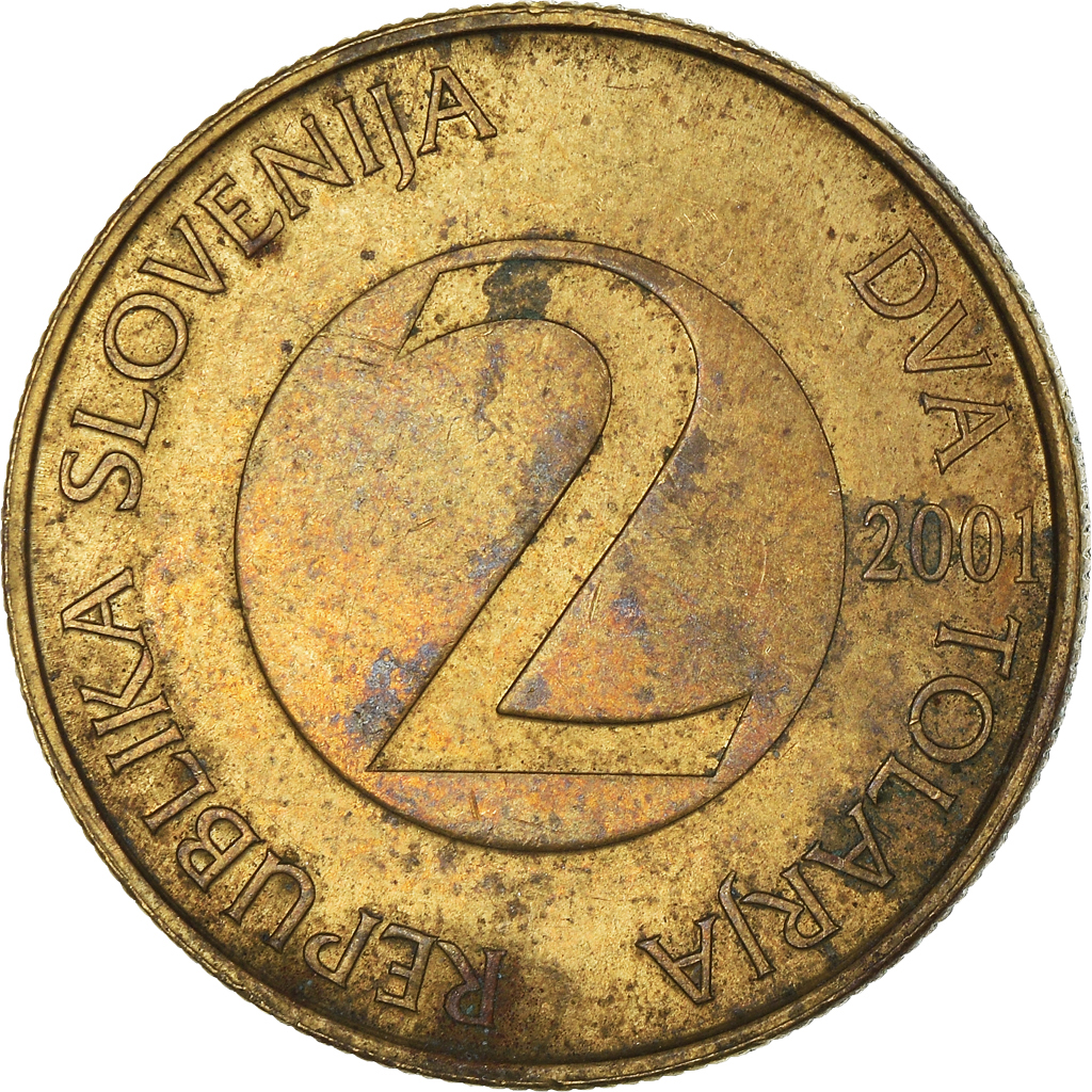 Moneda, Eslovenia, 2 Tolarja, 2001