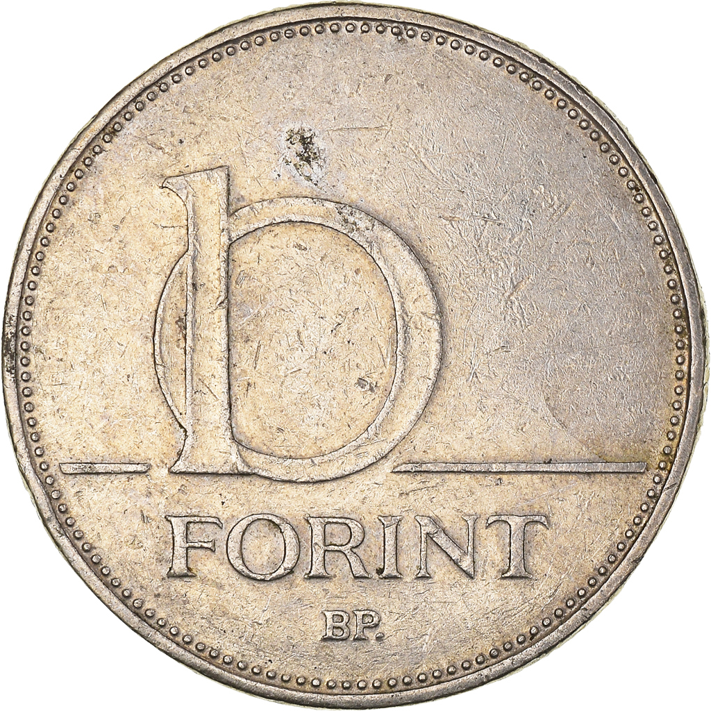 Moneda, Hungría, 10 Forint, 2001