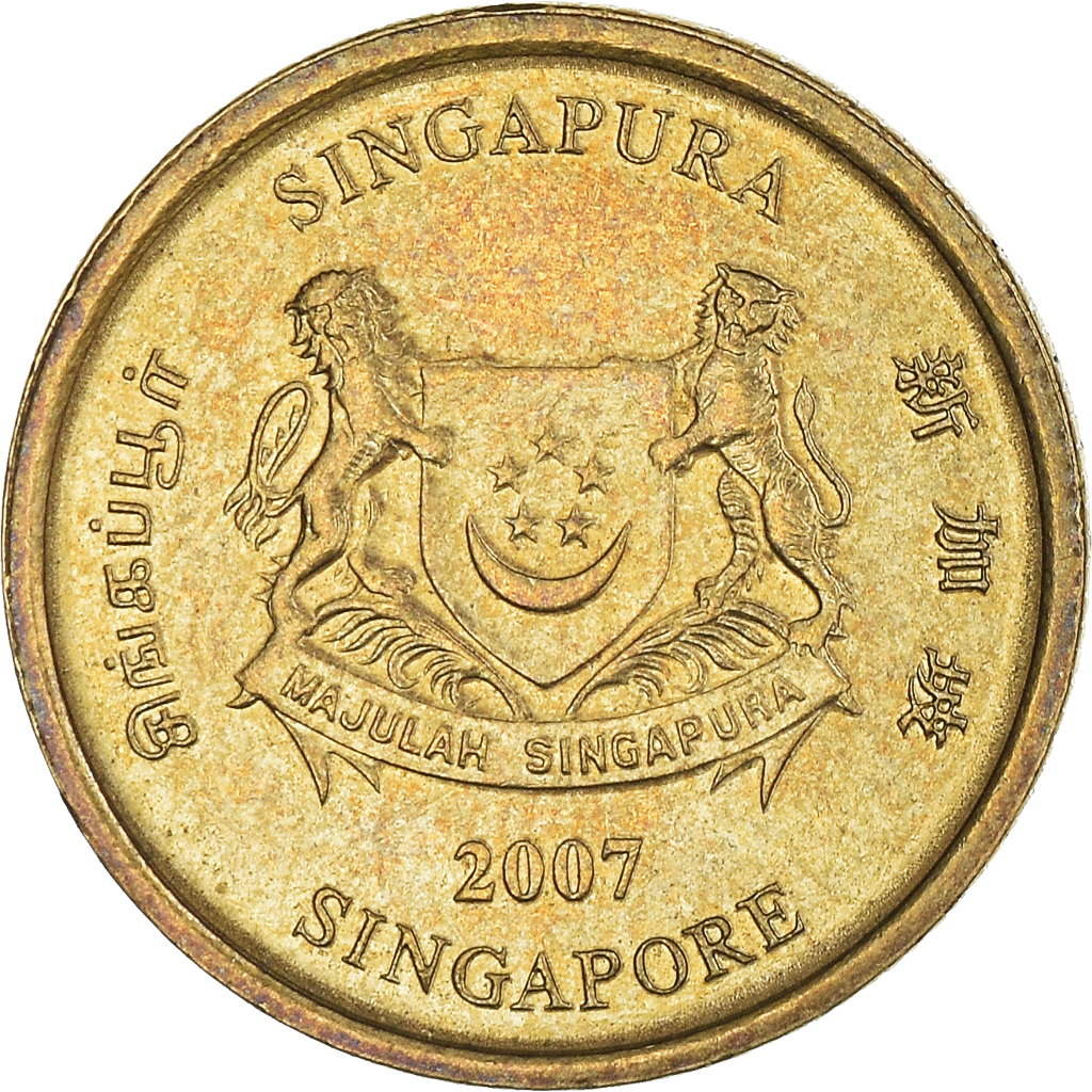 Moneda, Singapur, 5 Cents, 2007