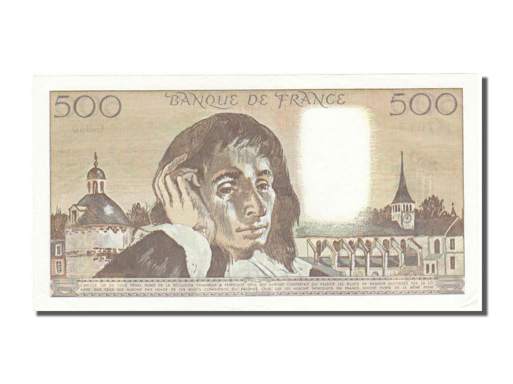 Banknote, France, 500 Francs, 500 F 1968-1993 ''Pascal'', 1991, 1991-01-03