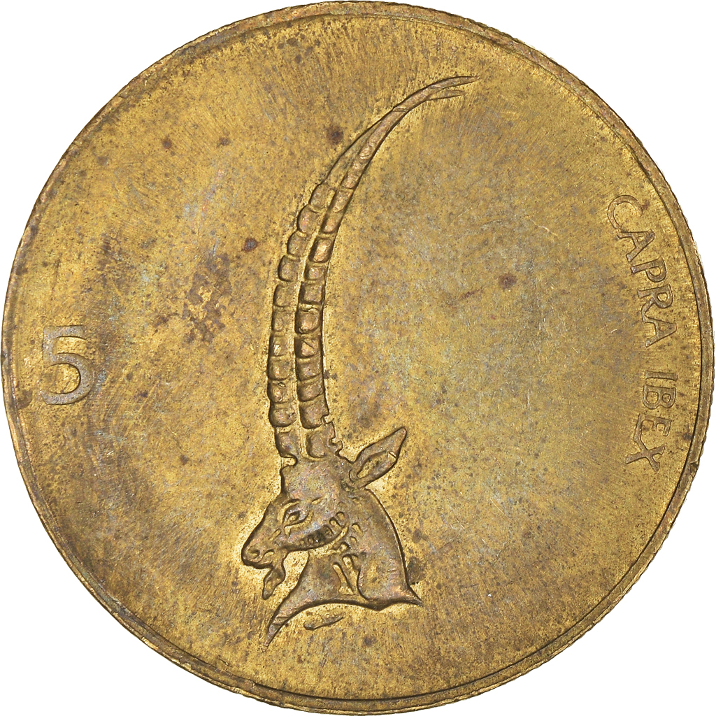 Moneda, Eslovenia, 5 Tolarjev, 1999