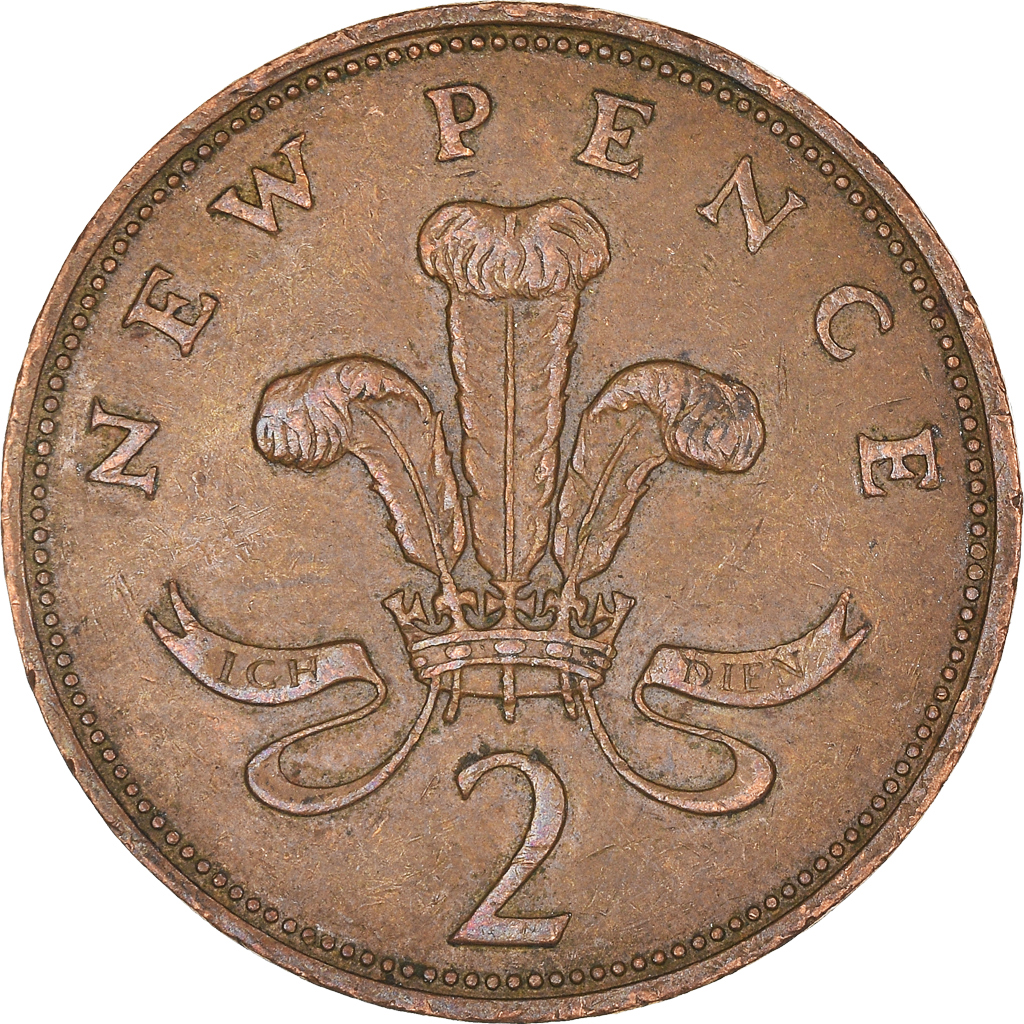 Moneda, Gran Bretaña, 2 New Pence, 1976