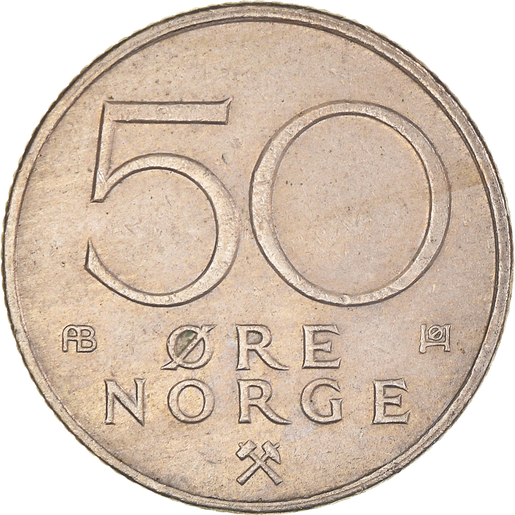 Moneda, Noruega, 50 Öre, 1976