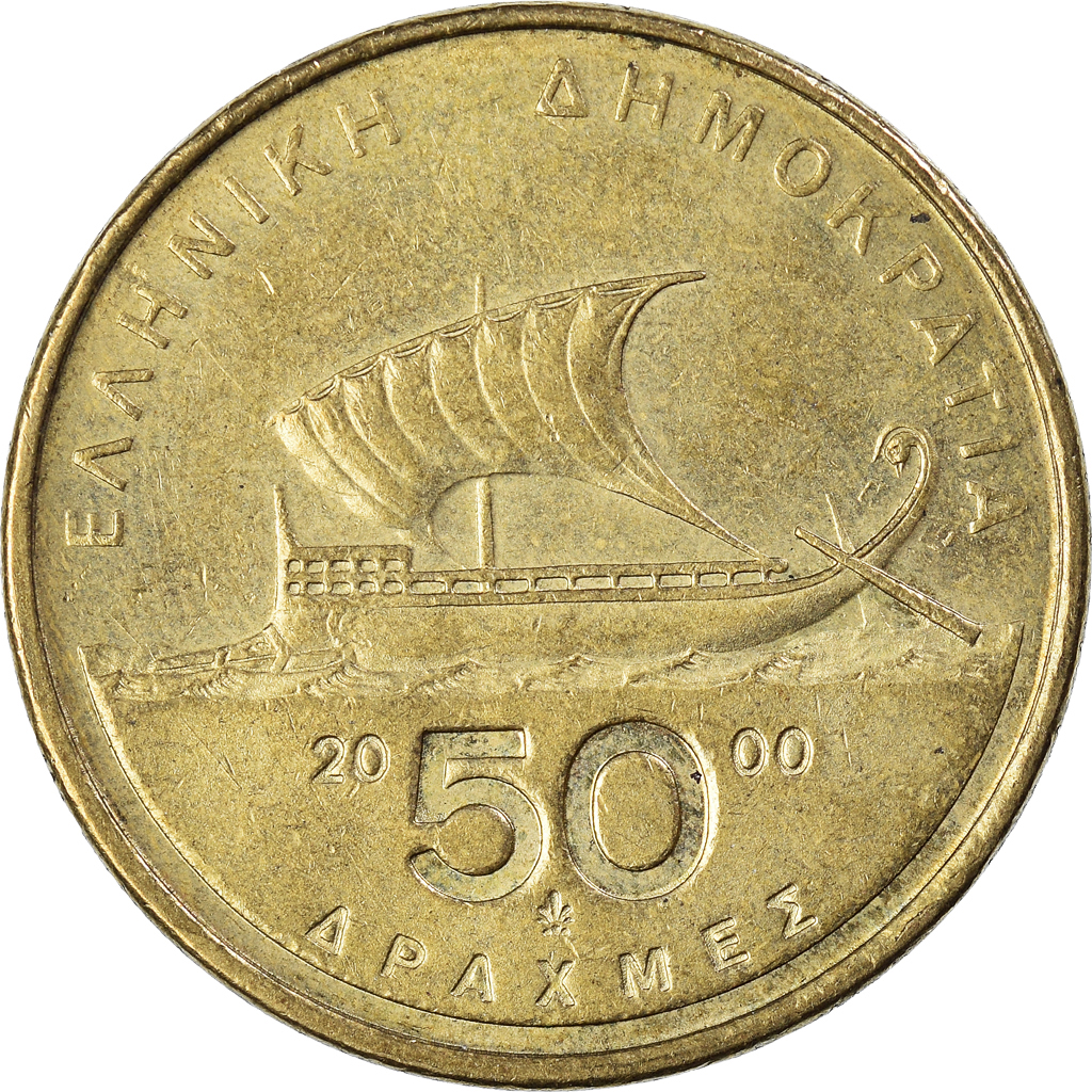 Moneda, Grecia, 50 Drachmes, 2000