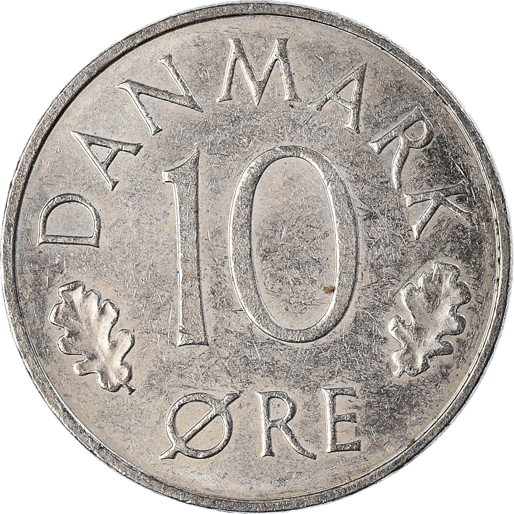 Moneda, Dinamarca, 10 Öre, 1982