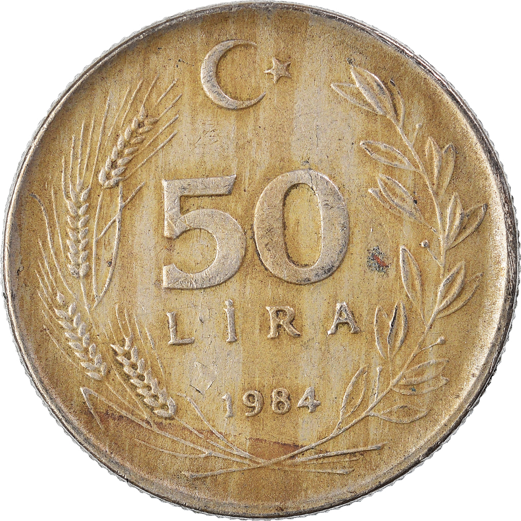 Coin, Turkey, 50 Lira, 1984