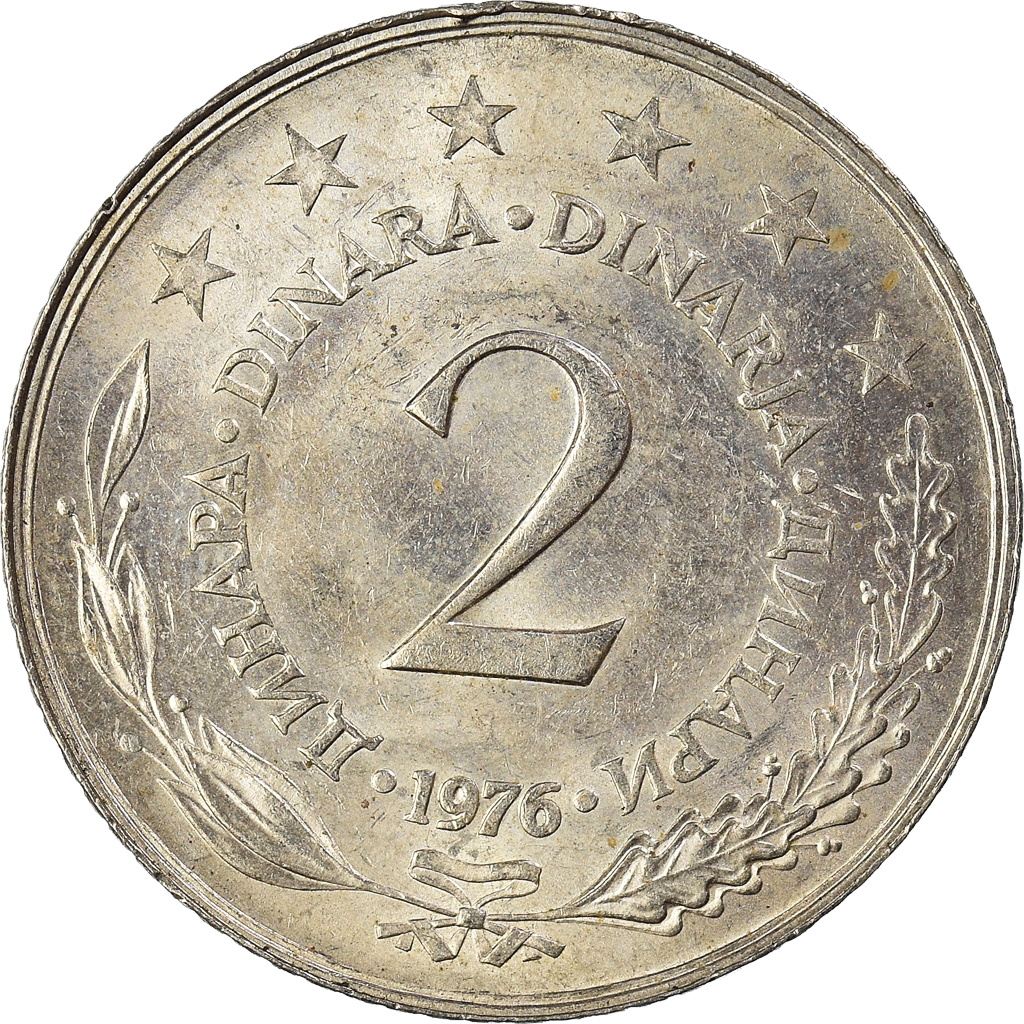 Moneda, Yugoslavia, 2 Dinara, 1976