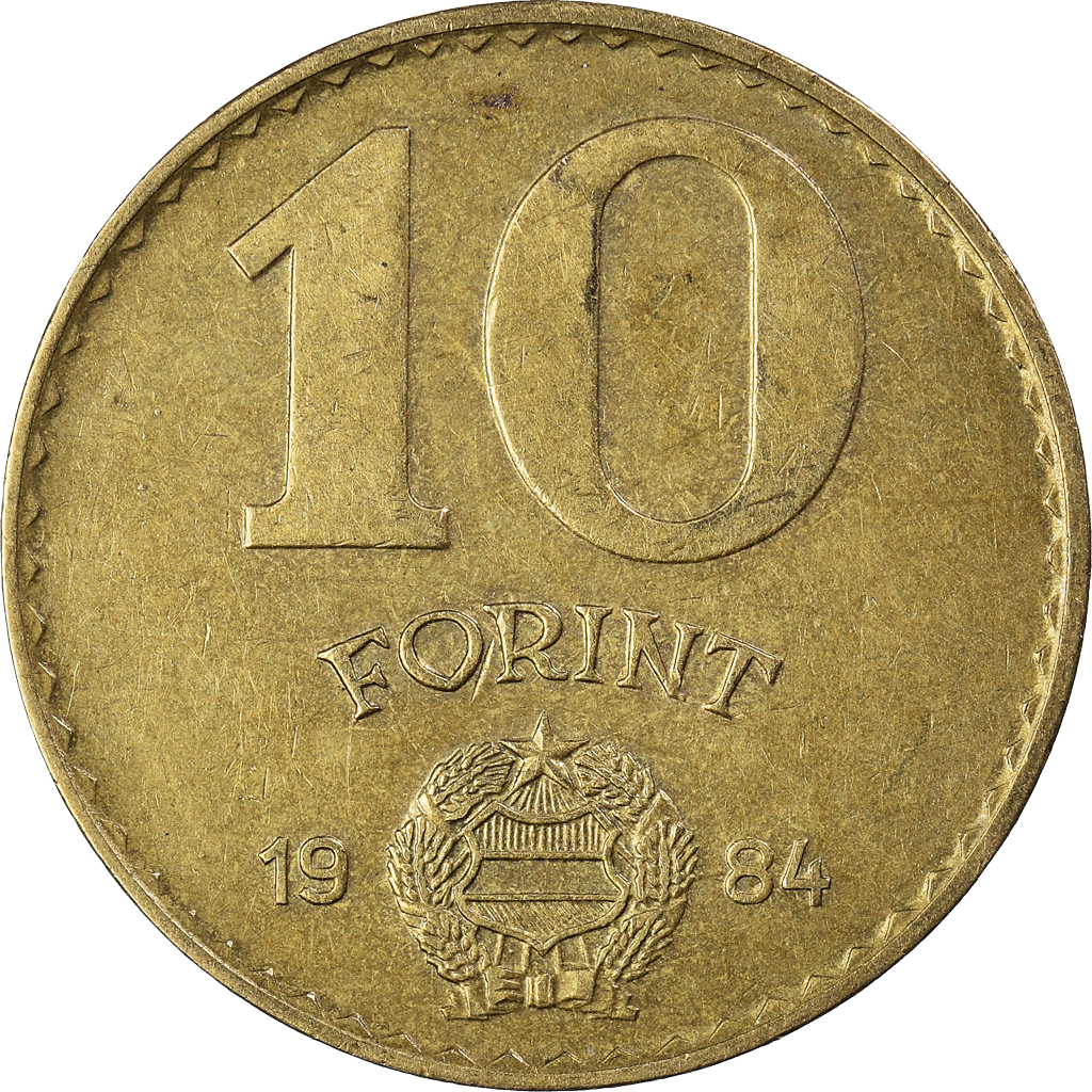 Moneda, Hungría, 10 Forint, 1984