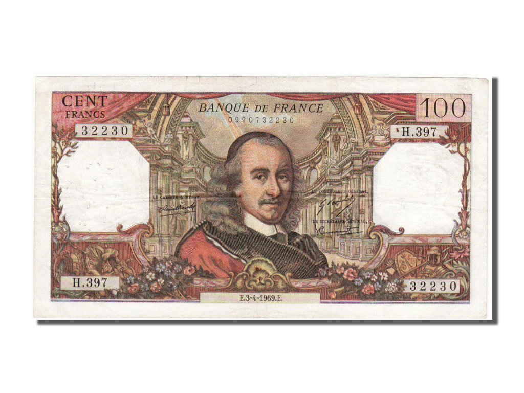 Banknote, France, 100 Francs, 100 F 1964-1979 ''Corneille'', 1969, 1969-04-03