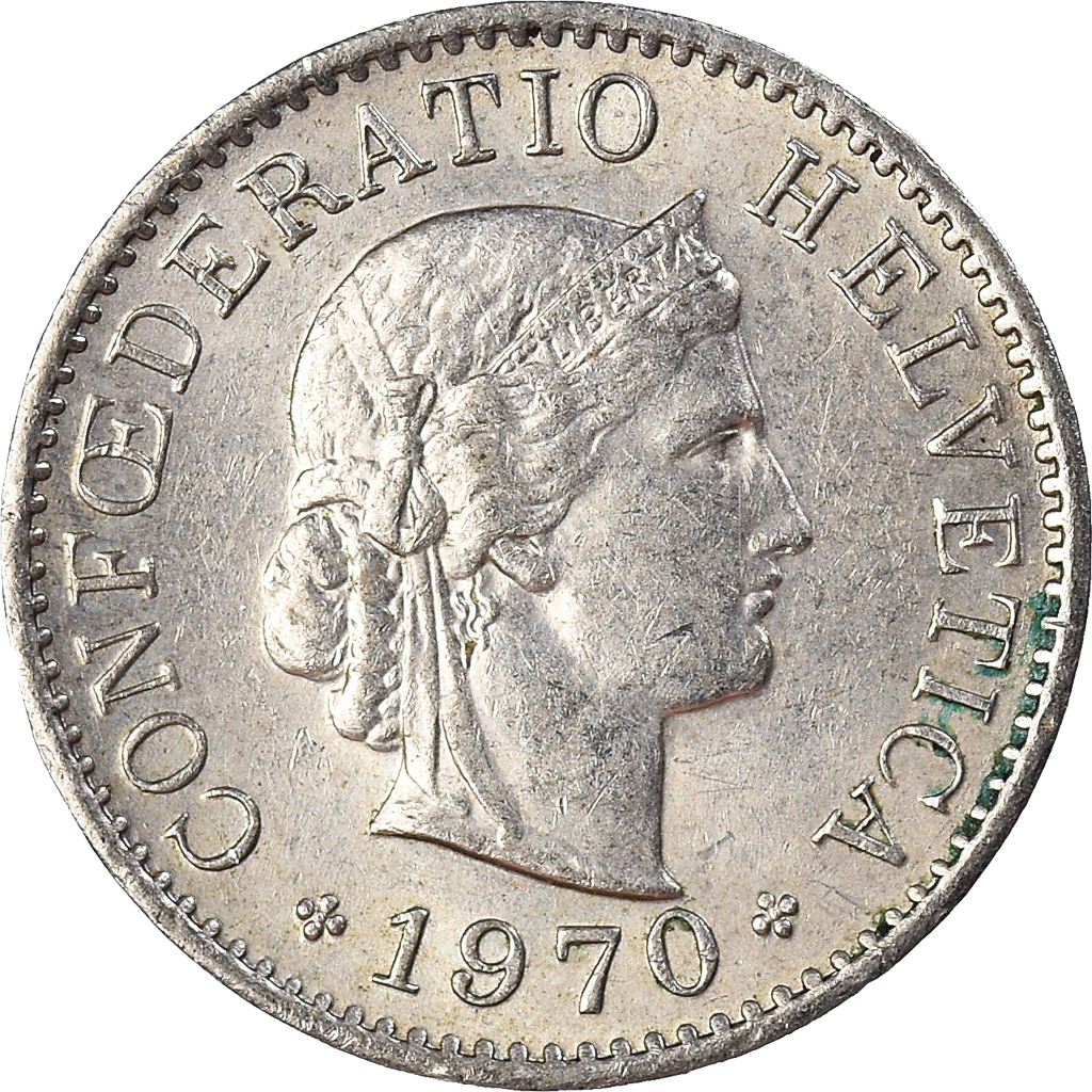 Moneda, Suiza, 5 Rappen, 1970