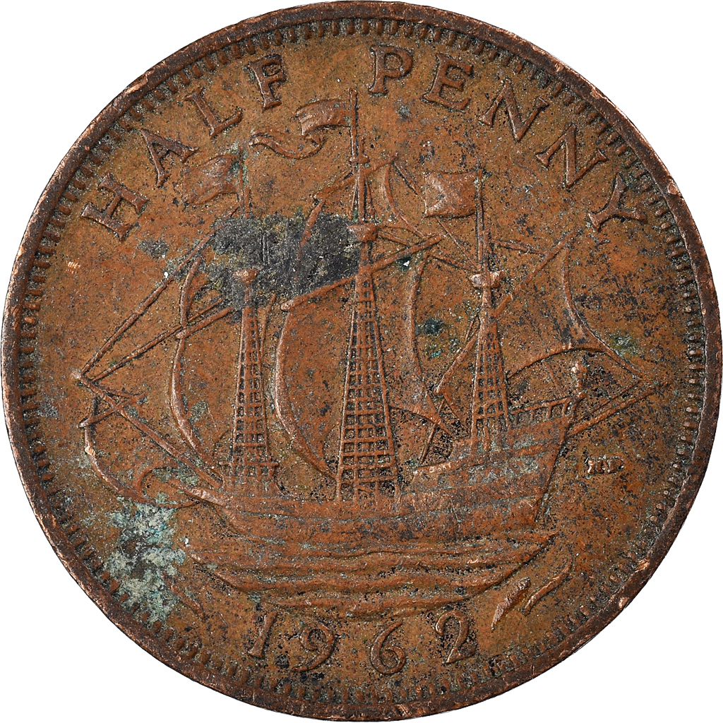 Moneda, Gran Bretaña, 1/2 Penny, 1962