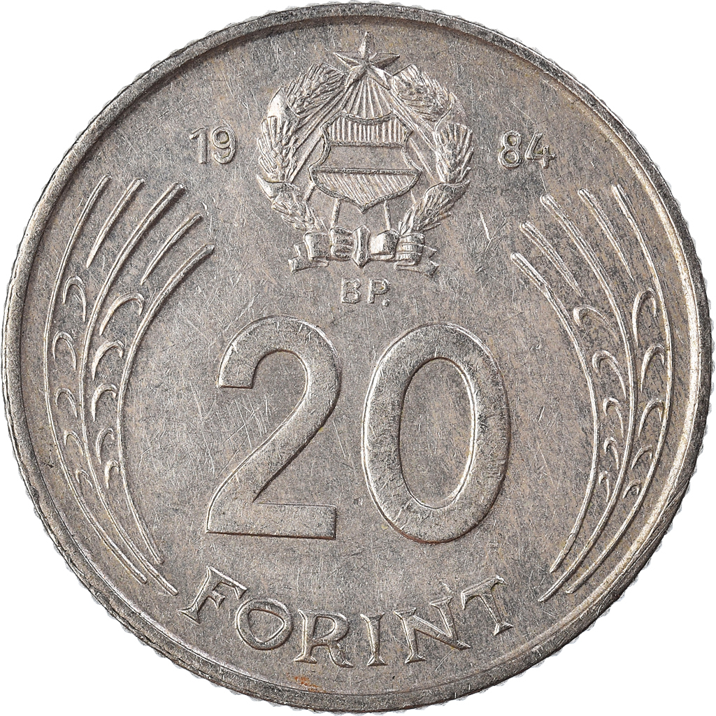 Moneda, Hungría, 20 Forint, 1984