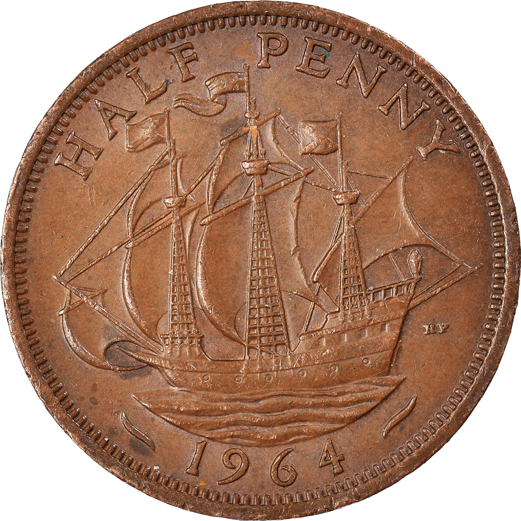 Moneda, Gran Bretaña, 1/2 Penny, 1964